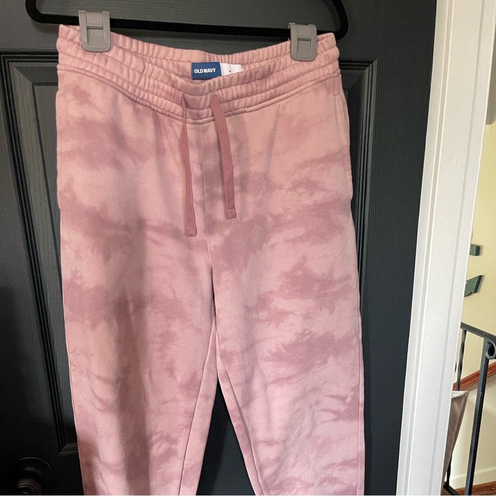 Mauve tie dyed joggers unisex size M old navy